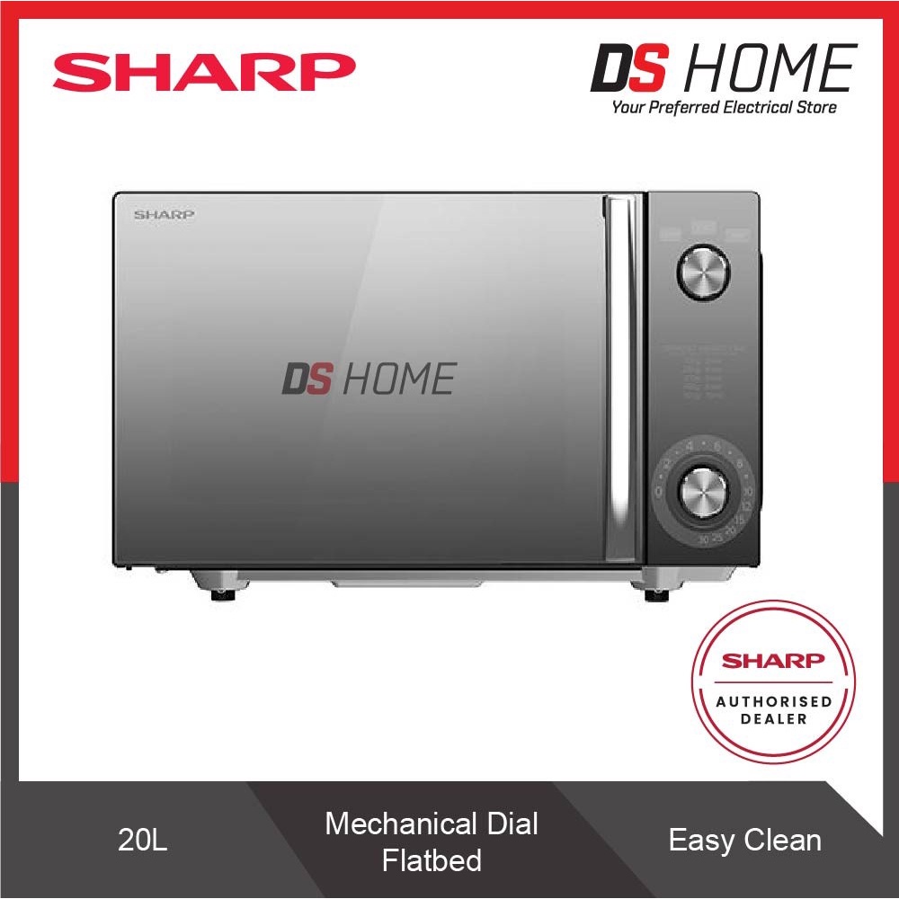 SHARP R2121FGK MICROWAVE OVEN 20L MECHANICAL DIAL FLATBED GREY Shopee