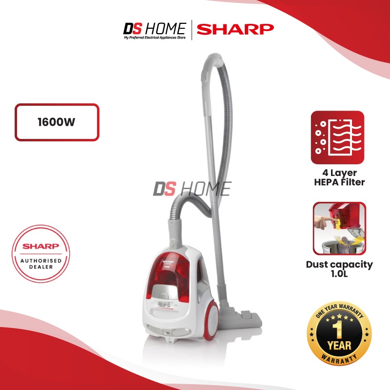🔥 HOT DEALS 🔥 SHARP ECNS16R HEPA FILTER BAGLESS VACUUM CLEANER (1600W