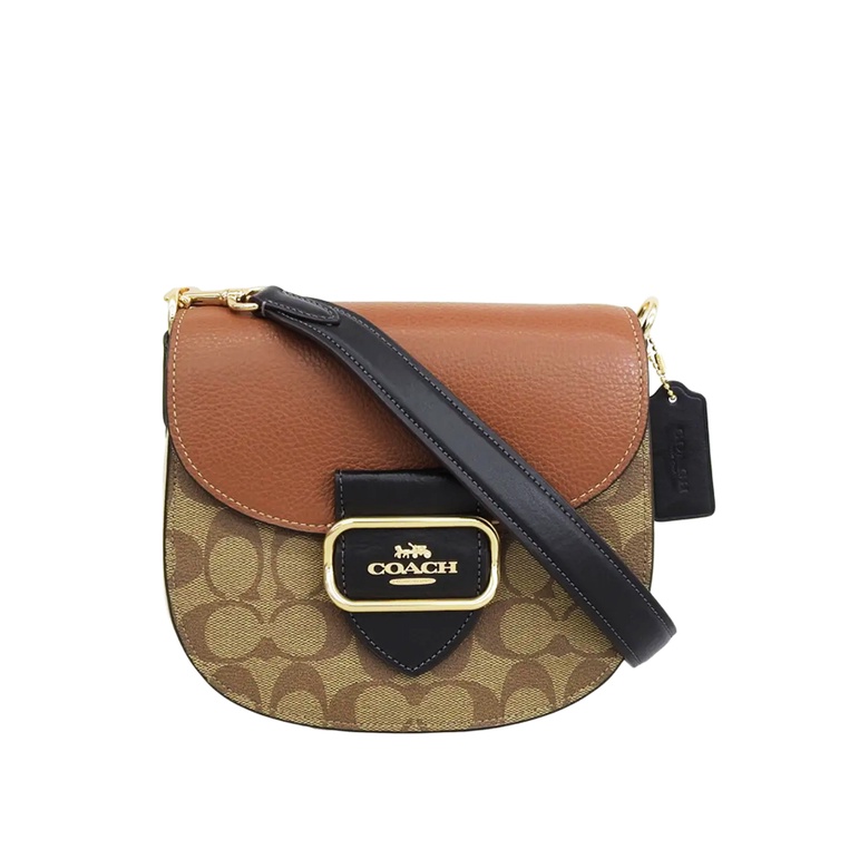 Coach Morgan Saddle Bag In Colorblock Signature Canvas - Brown/Multi ...