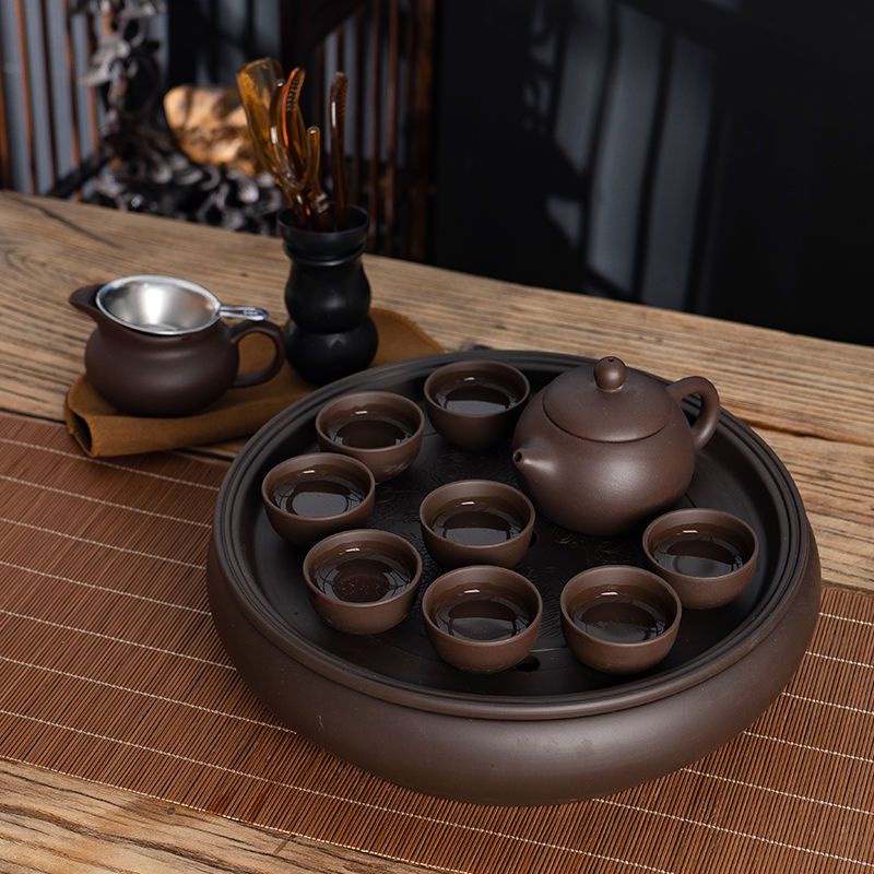 紫砂功夫茶具套装现代家用简约潮汕整套陶瓷茶盘茶壶茶杯泡茶套装