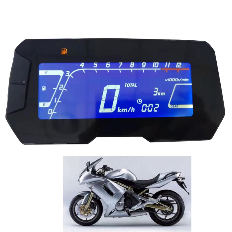 Whaletail Universal Motorcycle Speedometer 6 Gear 12000 Rpm Km/H Mph Mini Lcd Va Screen Digital Motorcycle Speedometer Odometer Tachometer