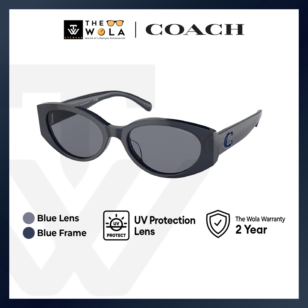 Coach sunglasses blue frame on sale