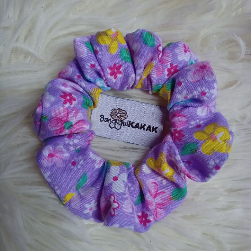 Scrunchies Comel Mini Cute Small Floral Cotton Batik Getah Rambut ...
