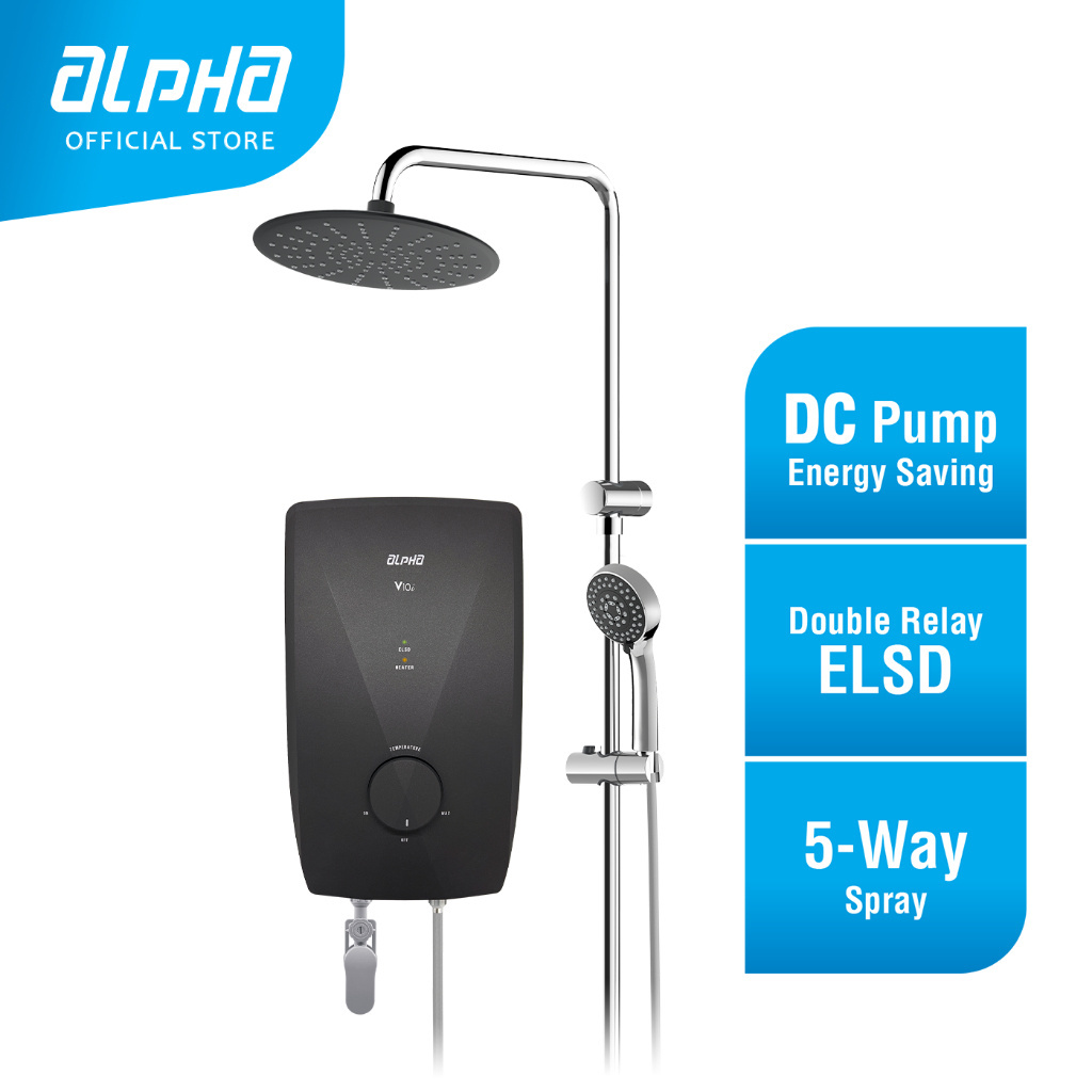 ALPHA V10 i S-Jet Rain Shower Instant Water Heater DC Pump | Shopee ...