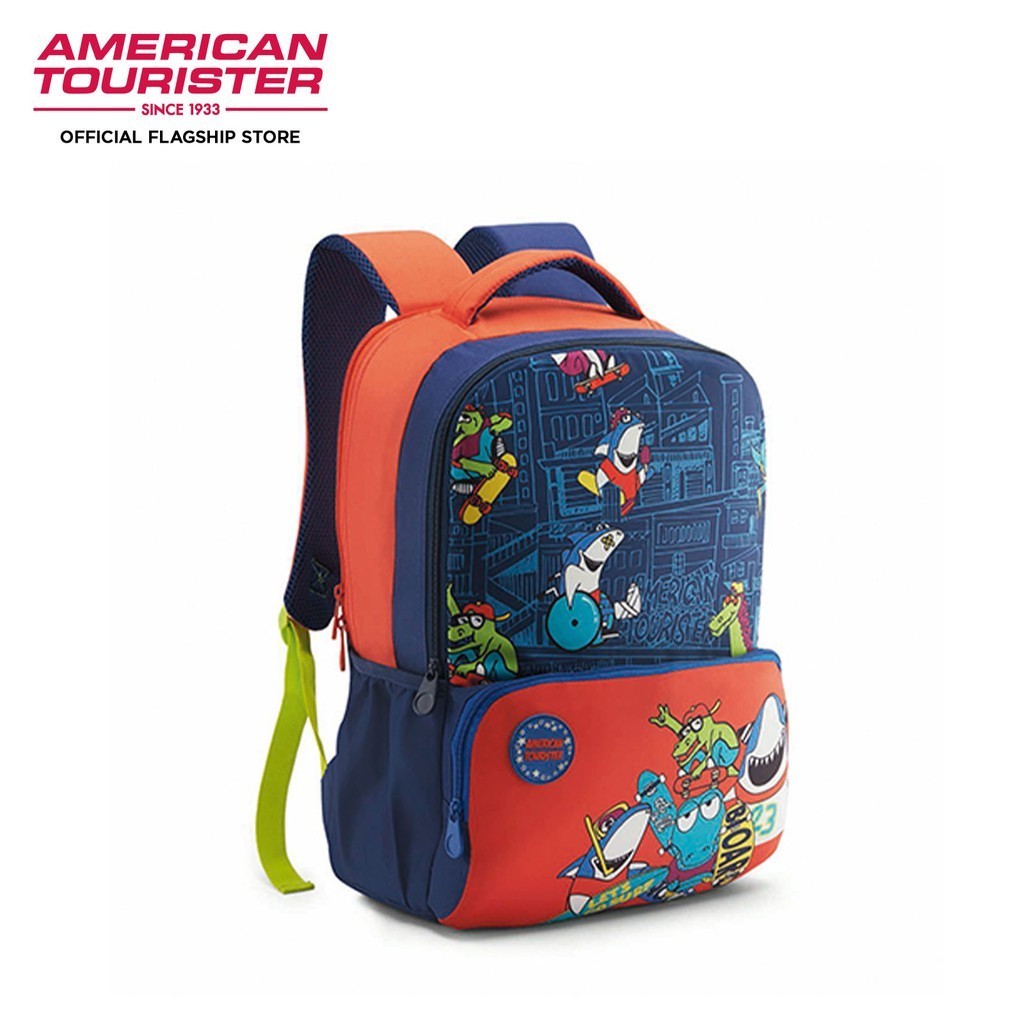 [PreOrder] American Tourister Diddle Backpack 02Blue/Orange Shopee