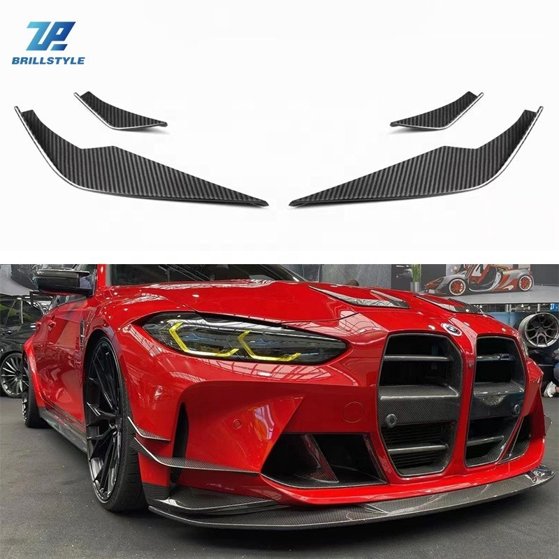 VS Type Dry Carbon Fiber Front Bumper Lips Side Canards For G80 M3 G82 ...