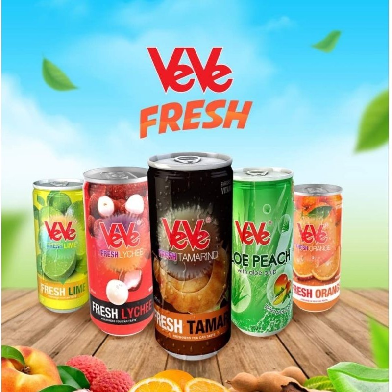 Veve Fresh Orangesuper Drinktamarindaloe Peachlychee 260ml Shopee