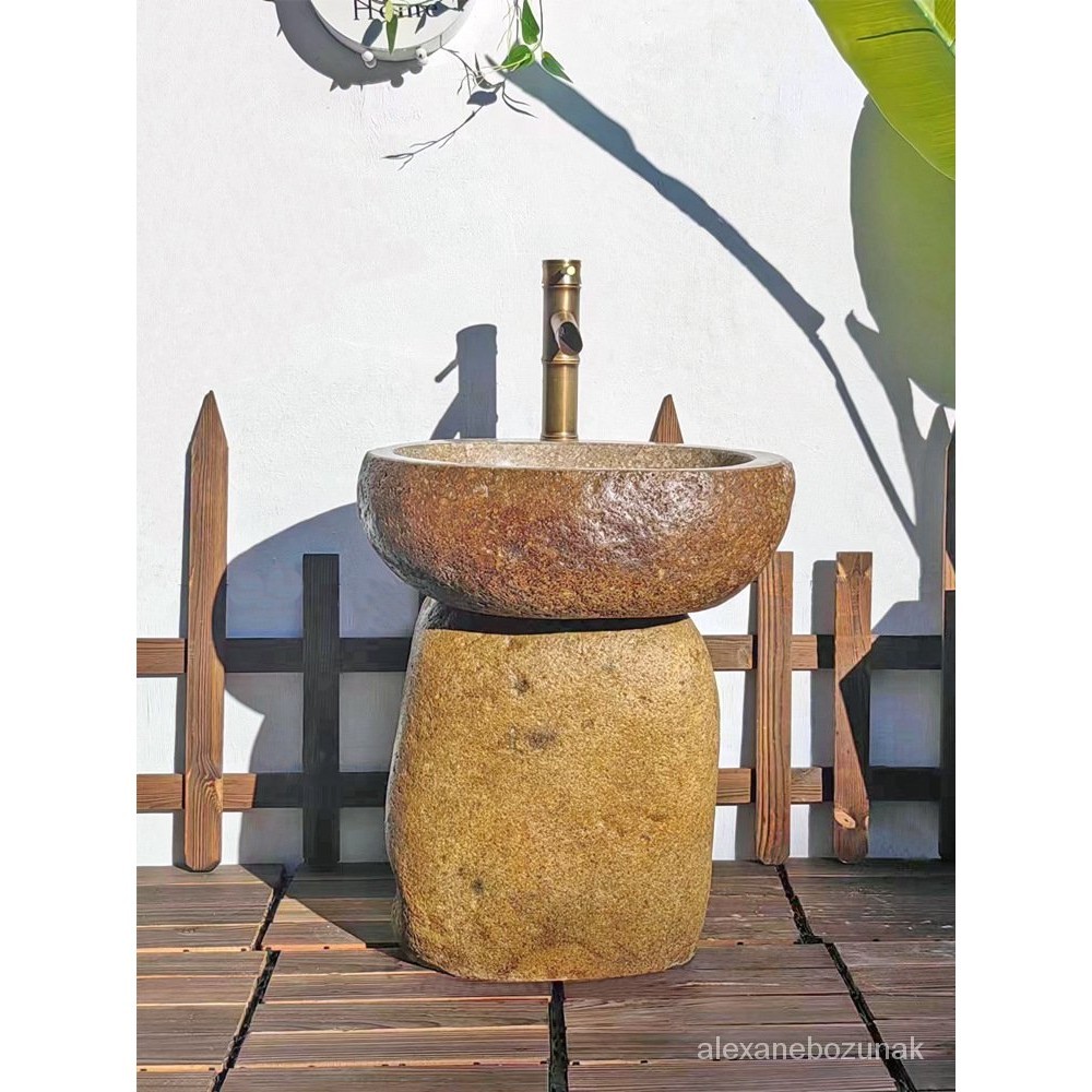 HY-6/Cobblestone Wash Basin Rough Stone Hand Washing Antique Wash Basin ...