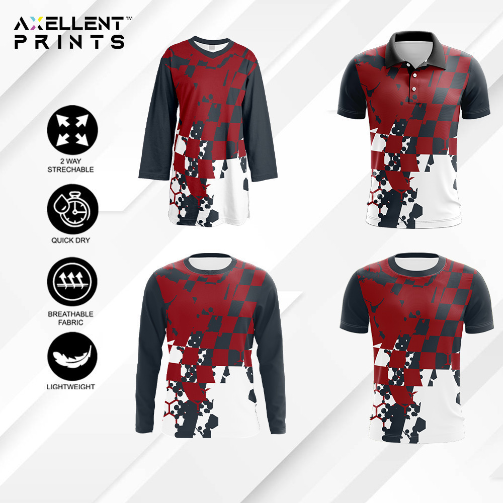 Axellent Prints Motosikal Checkmate Rider black Red merah hitam baju ...