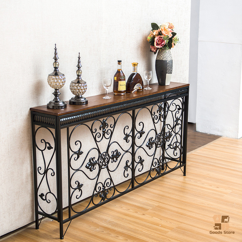 Nordic wrought iron table display stand console table display rack ...