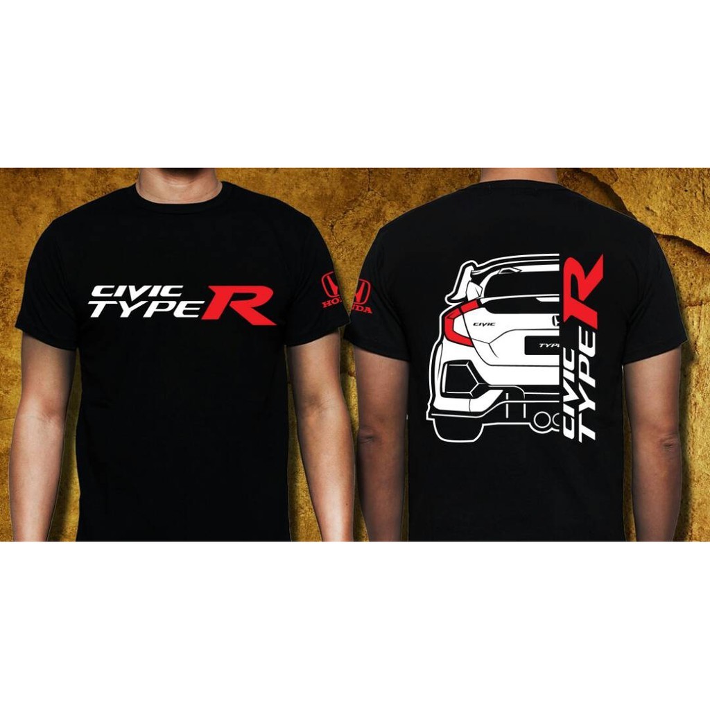 Honda Civic Type R FK8 Oren Sport Cotton DTF Front Back Printing Black ...