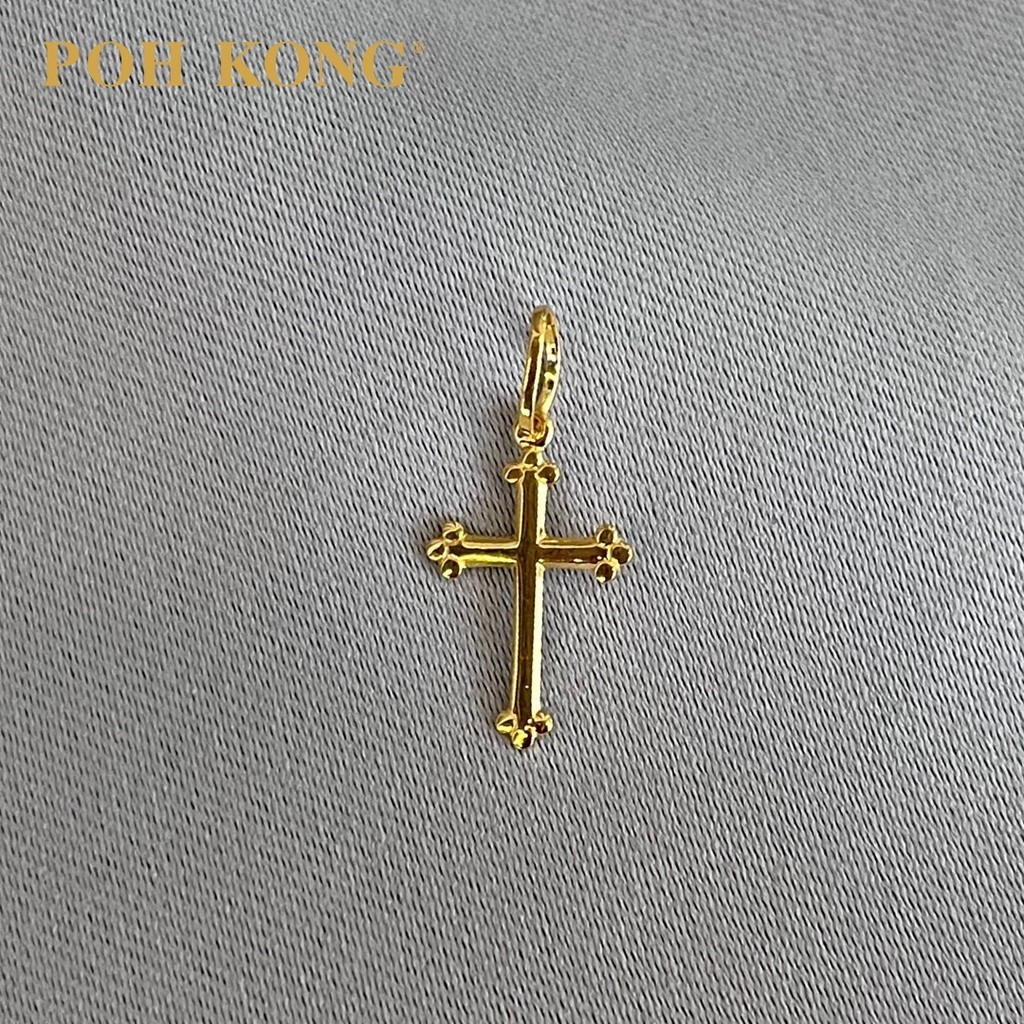 POH KONG 916 22K Gold Solid Cross Bottoni Pendant