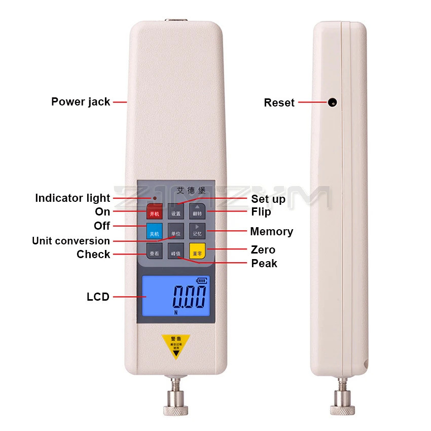 500N Digital Force Gauge Meter Force Android Interface Pressure Gauge ...