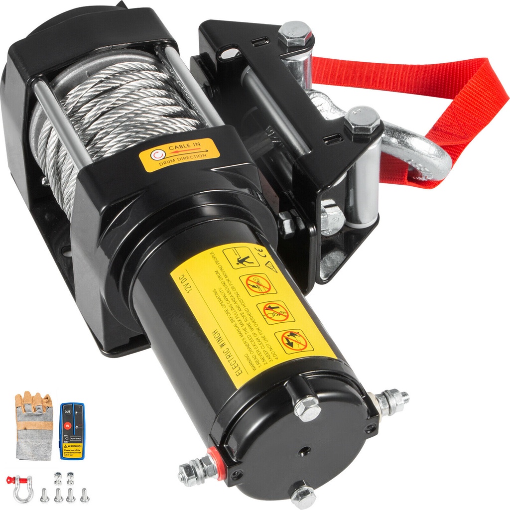 12V Wireless 4000LBS Electric Winch Steel Cable ATV 4WD Boat Car 1815KG