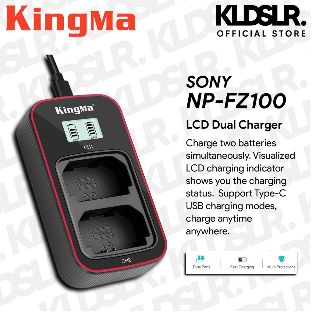 Llano NP-FZ100 18W Fast Dual Battery Charger Kit For Sony A7iii, A7R V, IV, Alph