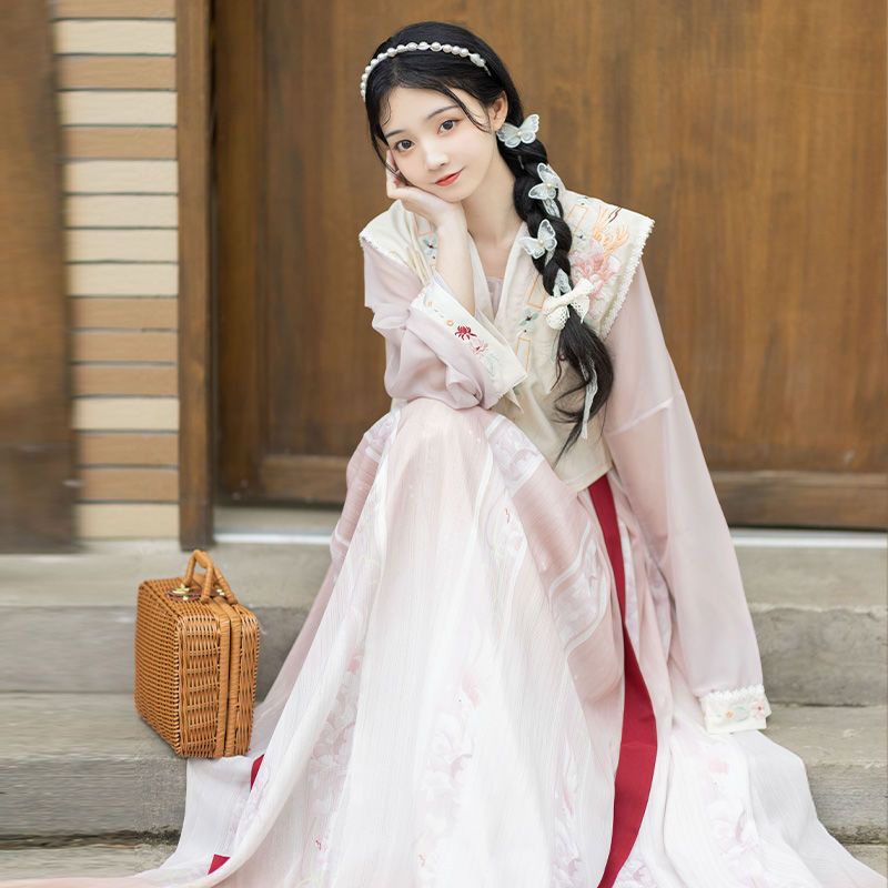 【Hanfu】Colored Glazed Feather|Tang Chest-Length skirt main image 1