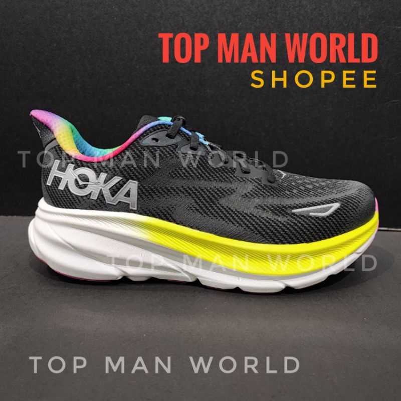HOKA CLIFTON 9 / MEN'S / WIDE / BLACK ALL ABOARD / NEUTRAL RUNNING SHOE Shopee Malaysia