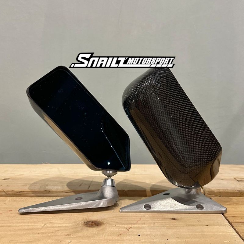 (ORI CARBON) CRAFT SQUARE SIDE MIRROR Blue Antiglare Universal Carbon