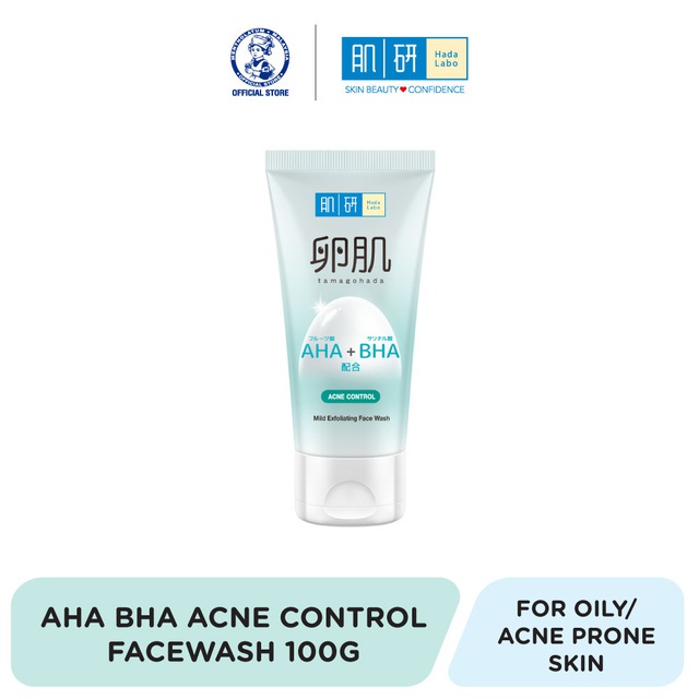 Hada Labo AHA/BHA Face Wash Acne Control Cleanser/Exfoliate/Fight Pimples/Remove Blackhead