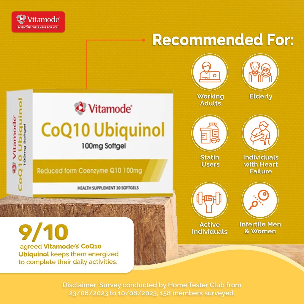Vitamode CoQ10 Ubiquinol 100mg 2x30s/30s Shopee Malaysia