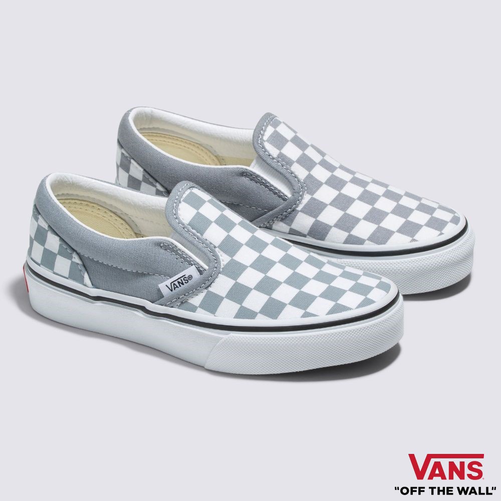 Vans Kids Checkerboard Classic Slip-On Sneakers Kids (US Size) GREY ...