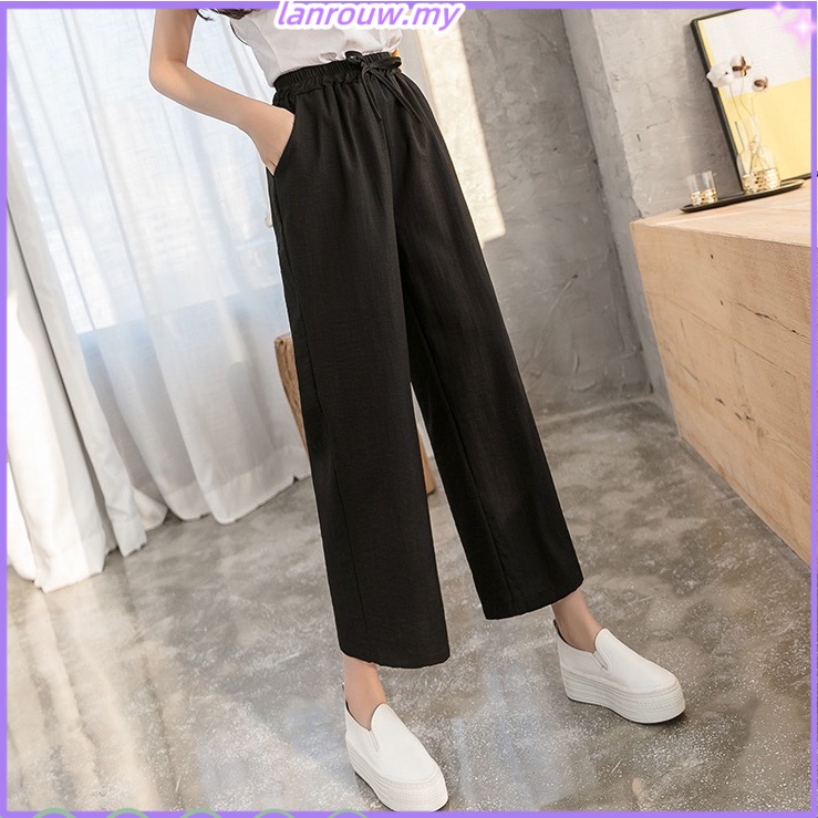 Seluar Panjang Perempuan Straight Cut Pants Women Baggy Pants Long ...