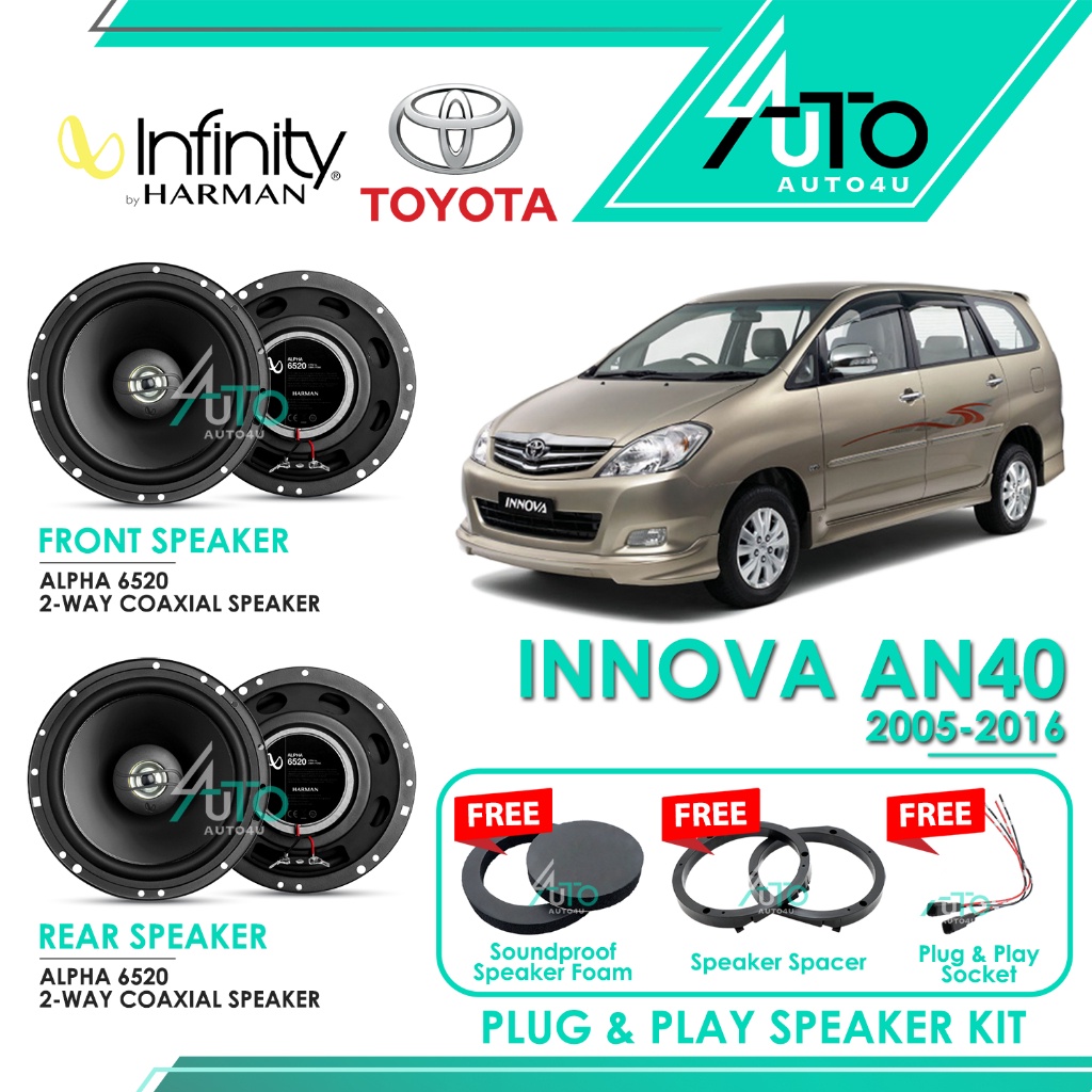 Infinity Car Speaker Toyota Innova An40 2005 Plug & Play Car Speaker ...