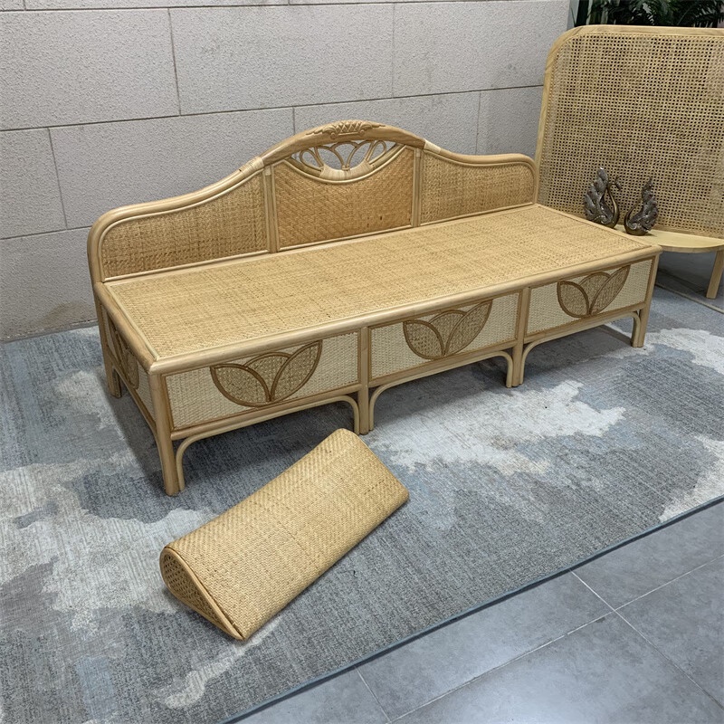 HY@🧶Zhiyi Concubine Bed Chaise Longue Concubine Lying Sofa Real Rattan ...