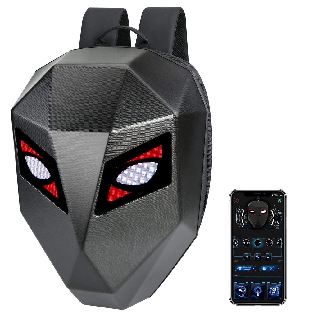 LED Backpack Bluetooth Waterproof Hard Case Cool Motorcycle Riding