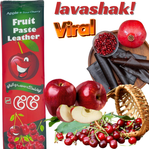 Lavashak fafa Fruits Paste Leather +50G Fruit bar apple sourcherry