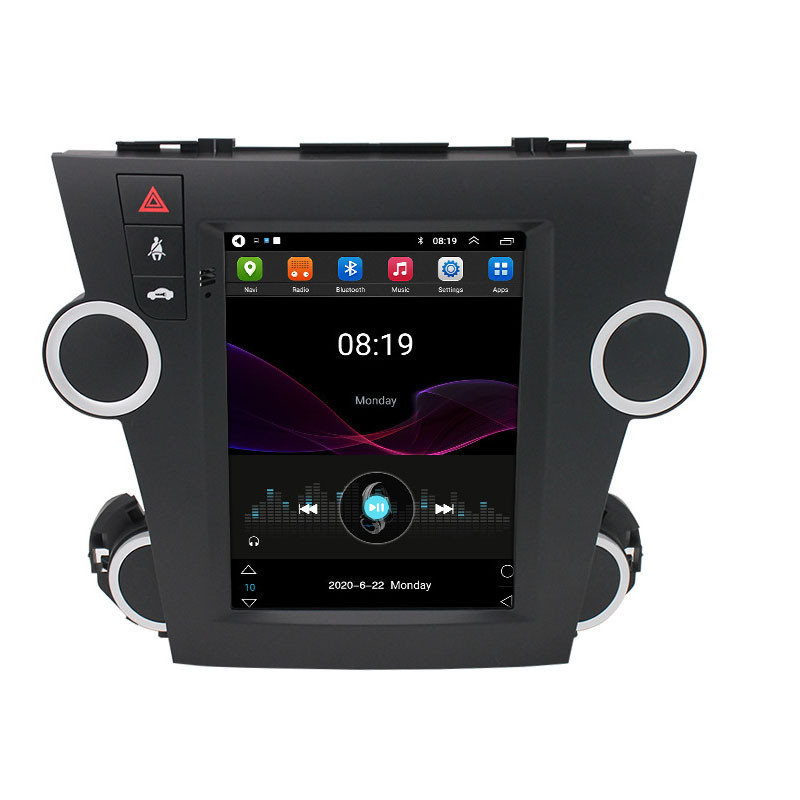 Tesla Style Vertical Screen Android Car Stereo Video Multimedia DVD Player For Toyota Highlander