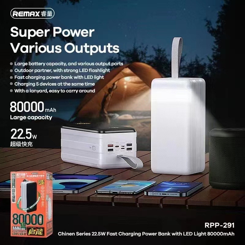 Original REMAX RPP-291 Power Bank 80000mAh Super Fast Charging (1 Year ...