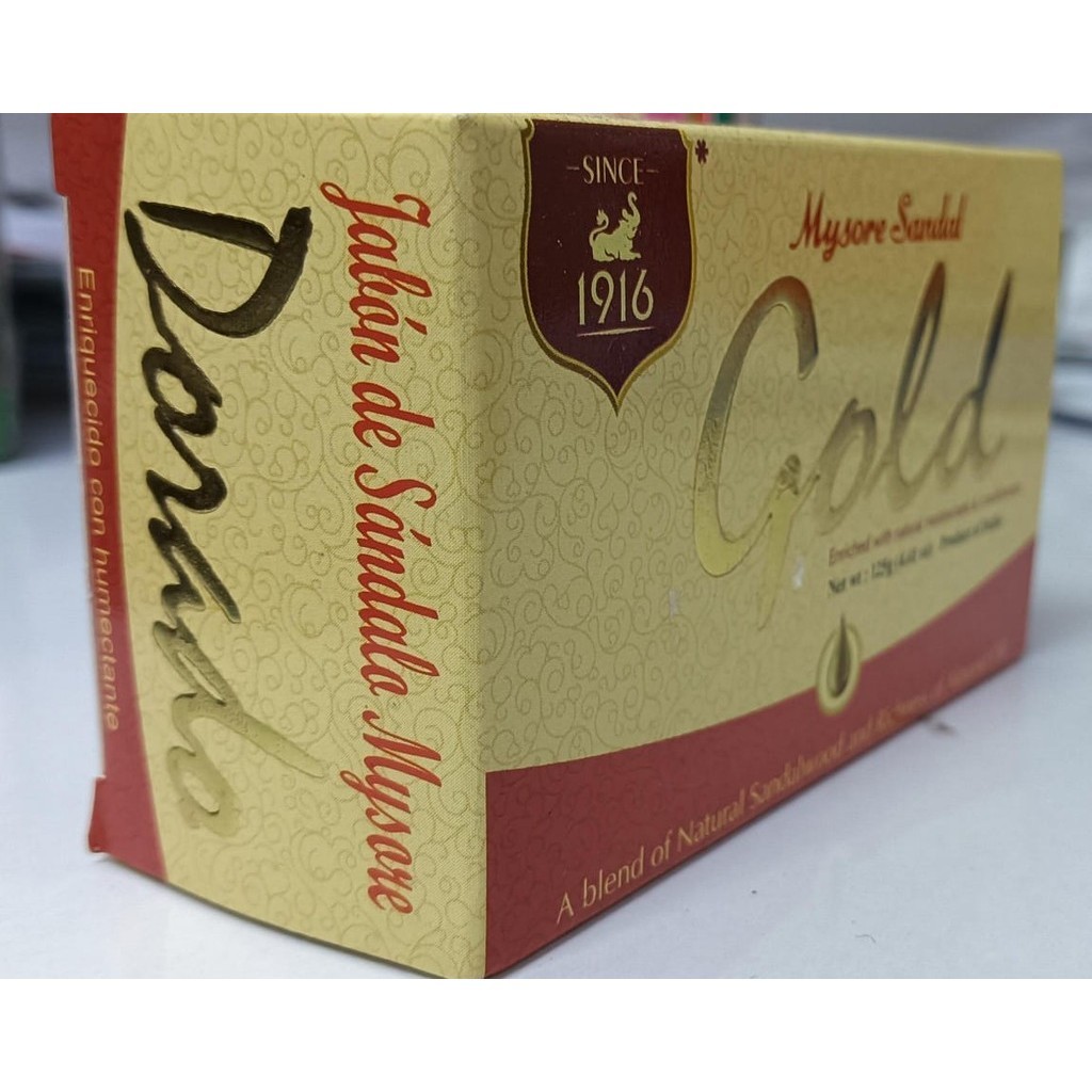 Mysore Sandal Gold Seife – Mit Sandelholz & Mandel-Öl, Ayurvedische Pflege Für Strahlende Haut