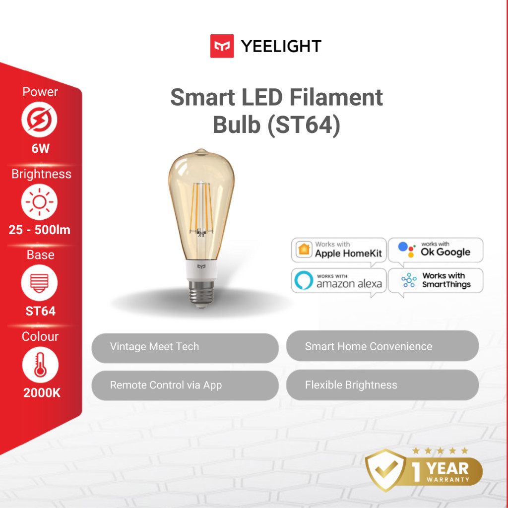 Yeelight smart led filament bulb hotsell