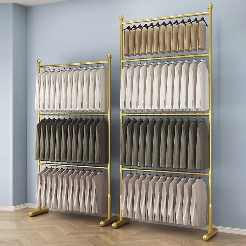 Shopping mall Coat Rack Floor Standing Shelf home drying clothes hanger ...