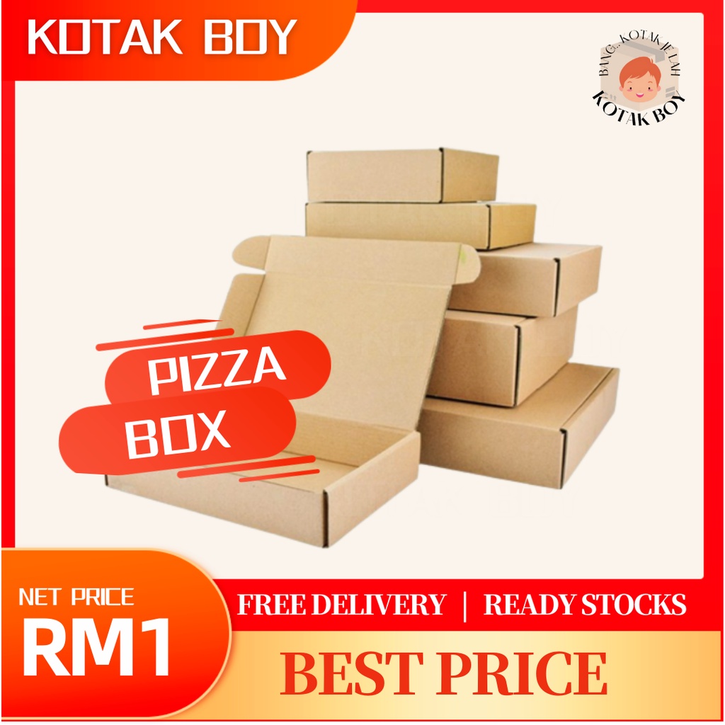 Pizza Box Mailer Box (Ready Stock) Kotak Courier Kotak Paper Box ...