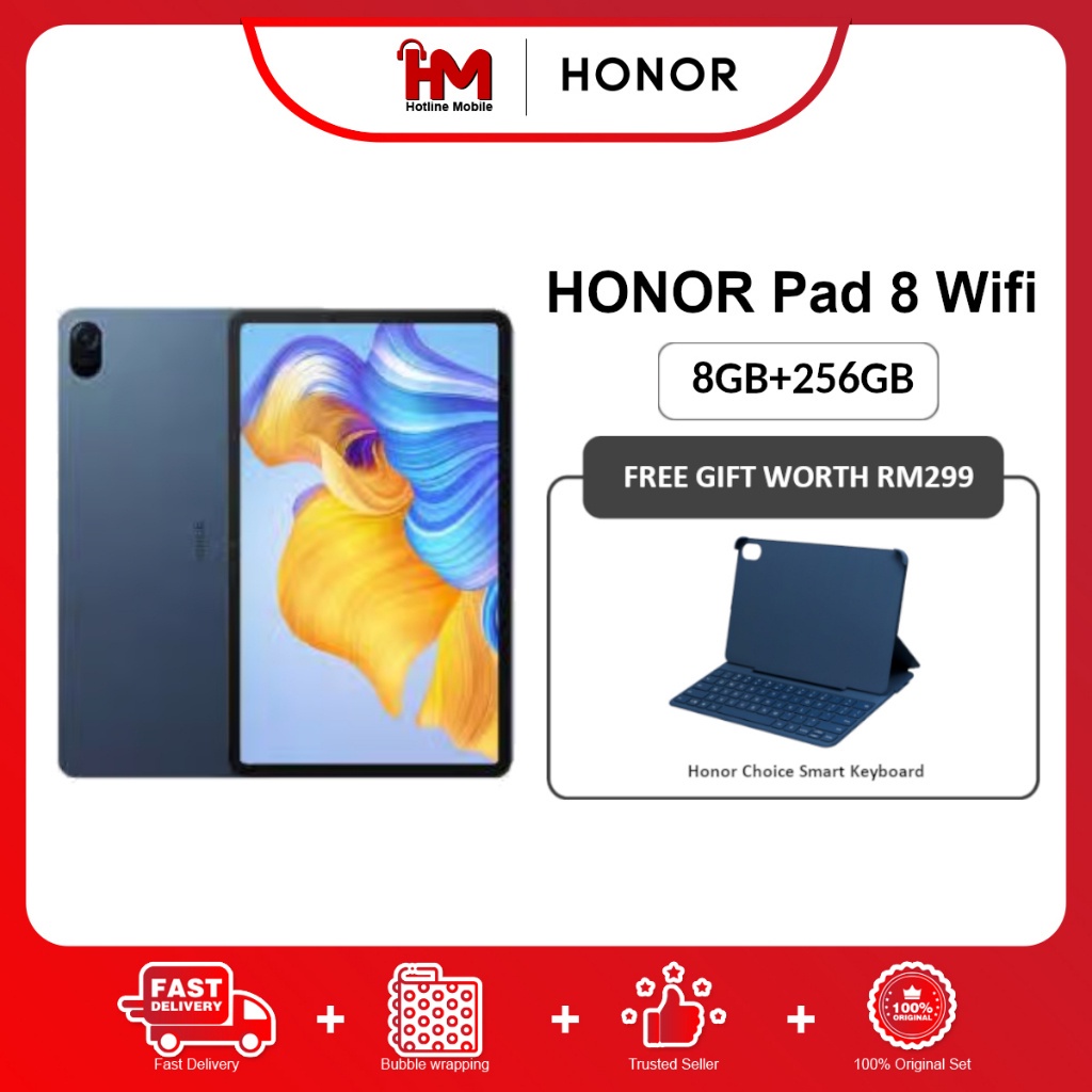 Wi-Fi) HONOR Pad 8 12 8GB+256GB Bluetooth Octa Core Android PC Tablet  (New)