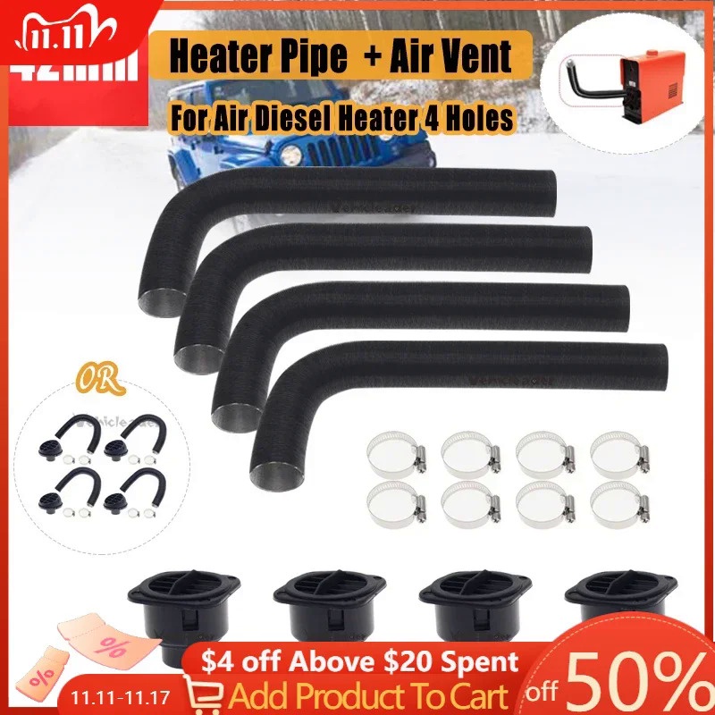 Car Heater Duct Vent 75mm Diesel Heater Pipe Duct Parking
