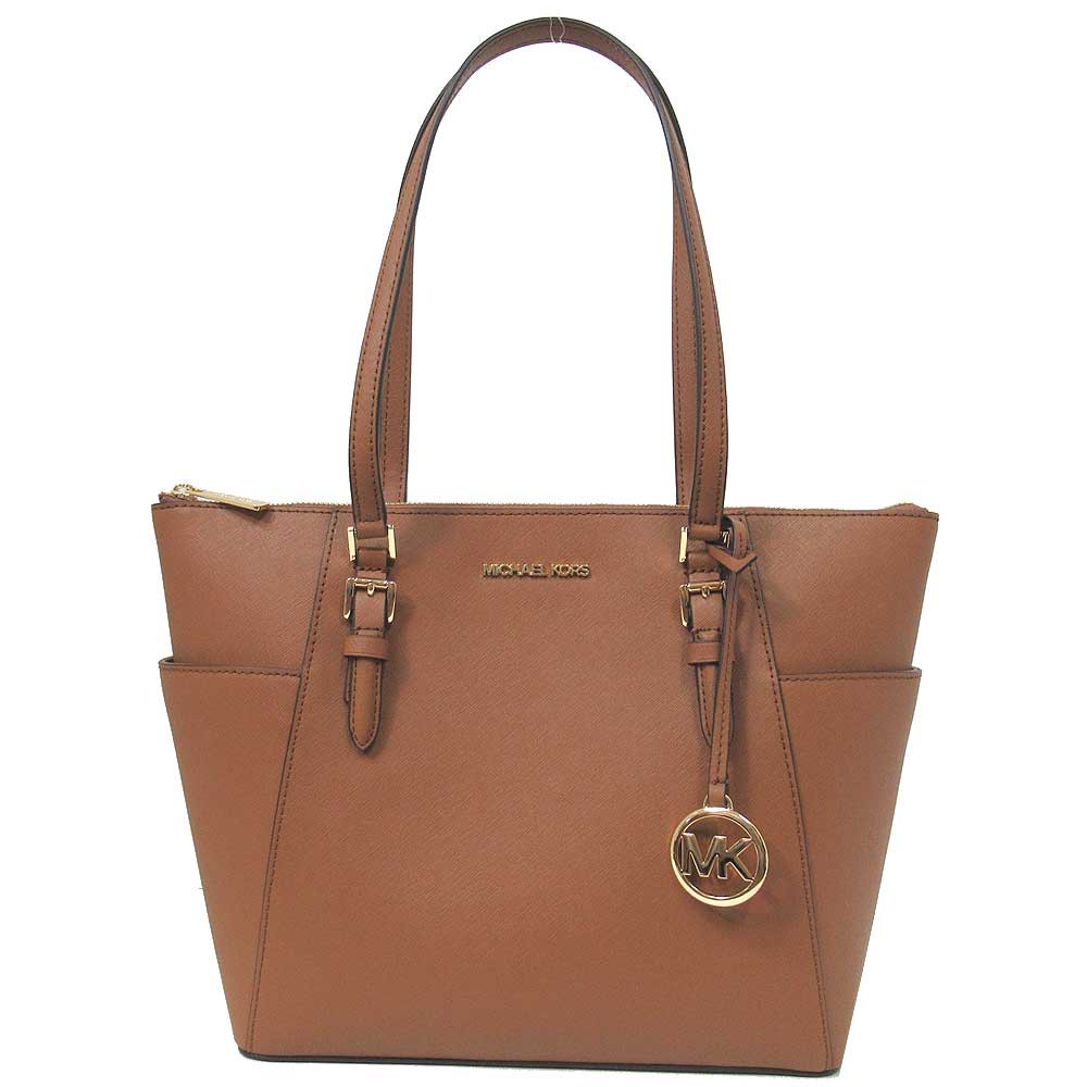 Michael Kors Large Charlotte 35T0GCFT7L Top Zip Tote Bag In Luggage ...