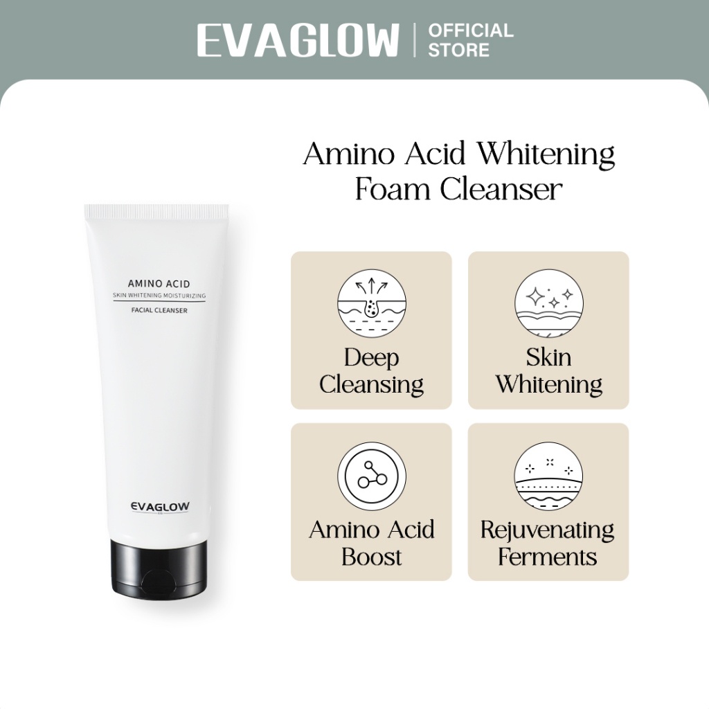 Evaglow Amino Acid Whitening Foam Cleanser 100 ml Deep Cleansing