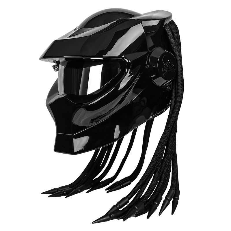 helmet predator lazada White Cyberpunk Futuristic  Cyber Techwear Comes With a removable visor and inner removable sweat absorbent pads ZEBRA YM-211 Motorcycle Helmets PREDATOR