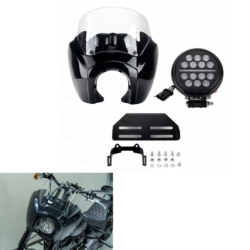 Motorcycle Front Fairing Windshield Windscreen + 5.75'' Led Headlight ...