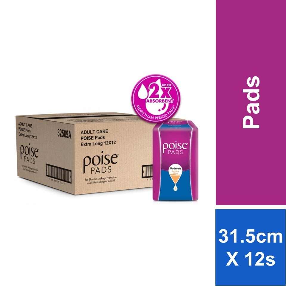 Poise Pads Extra Long Non Wing 31.5cm (12's x 12 pack) Shopee Malaysia