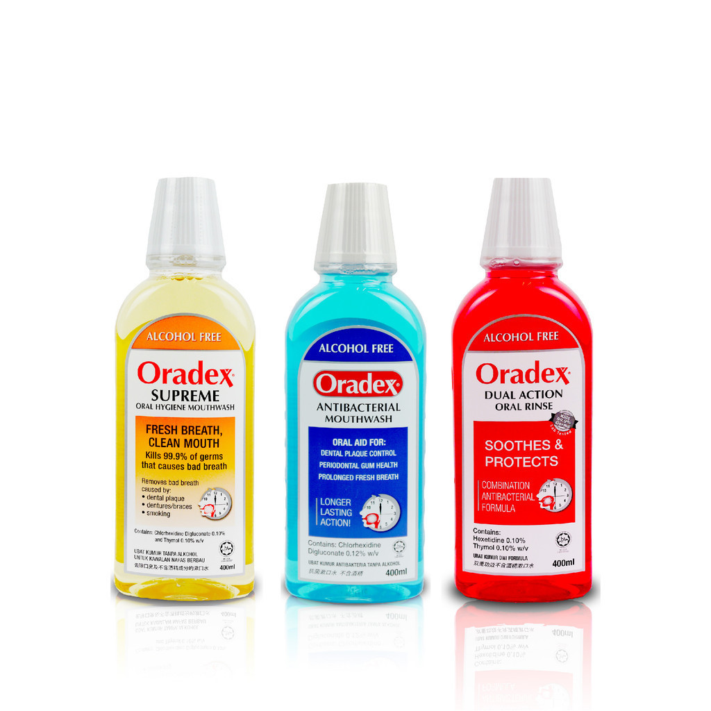 [Super Bundle] Oradex Mouthwash 400ml x3 [Antibacterial + Supreme ...