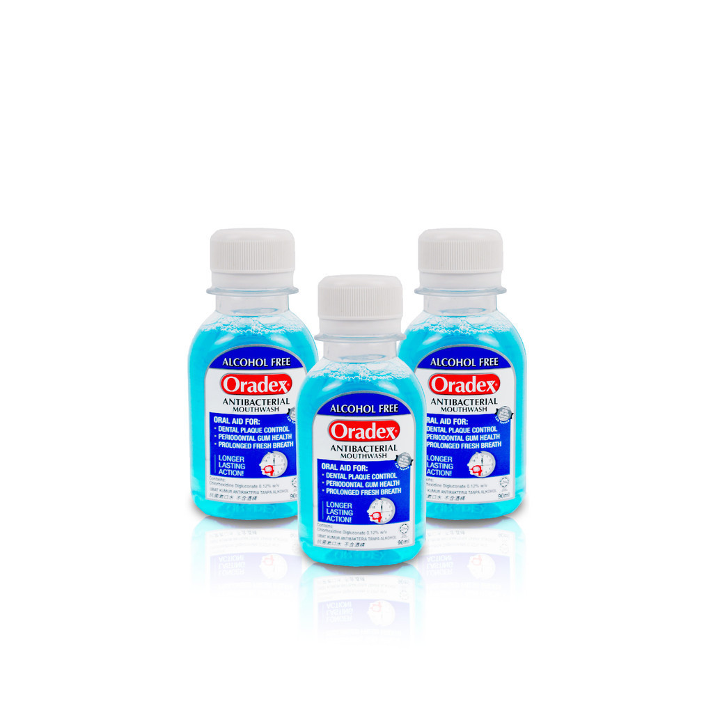 [Value Pack] 3x Oradex Antibacterial Mouthwash (90ml) - Easy Carry ...