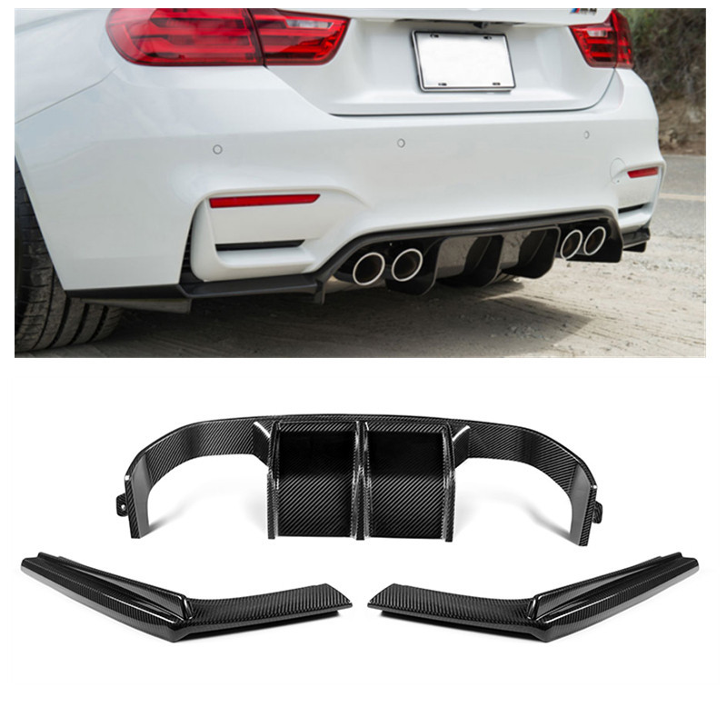 V Style Dry Carbon Fiber Rear Diffuser Spoiler For BMW F80 M3 F82 M4 ...