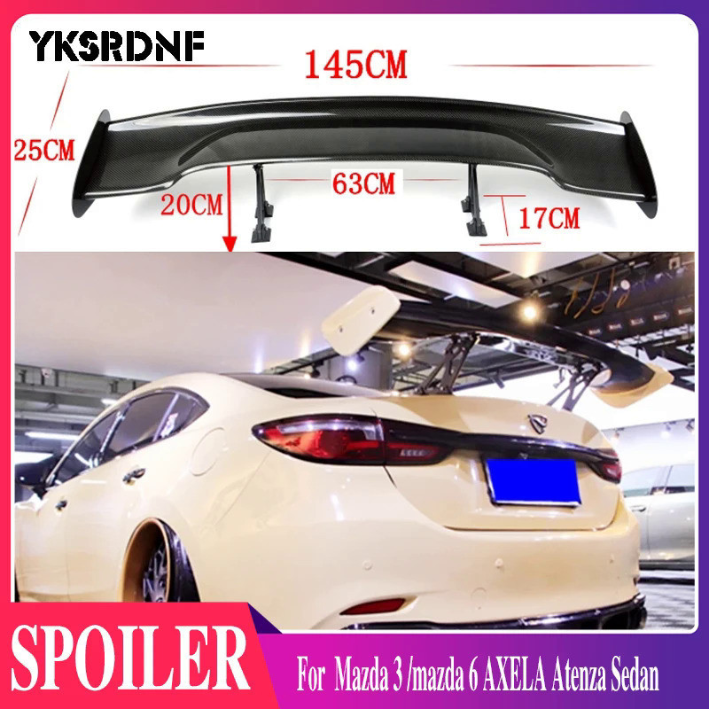 3D Carbon Fiber CAR REAR WING TRUNK SPOILER FOR Mazda 3 /mazda 6 AXELA ...