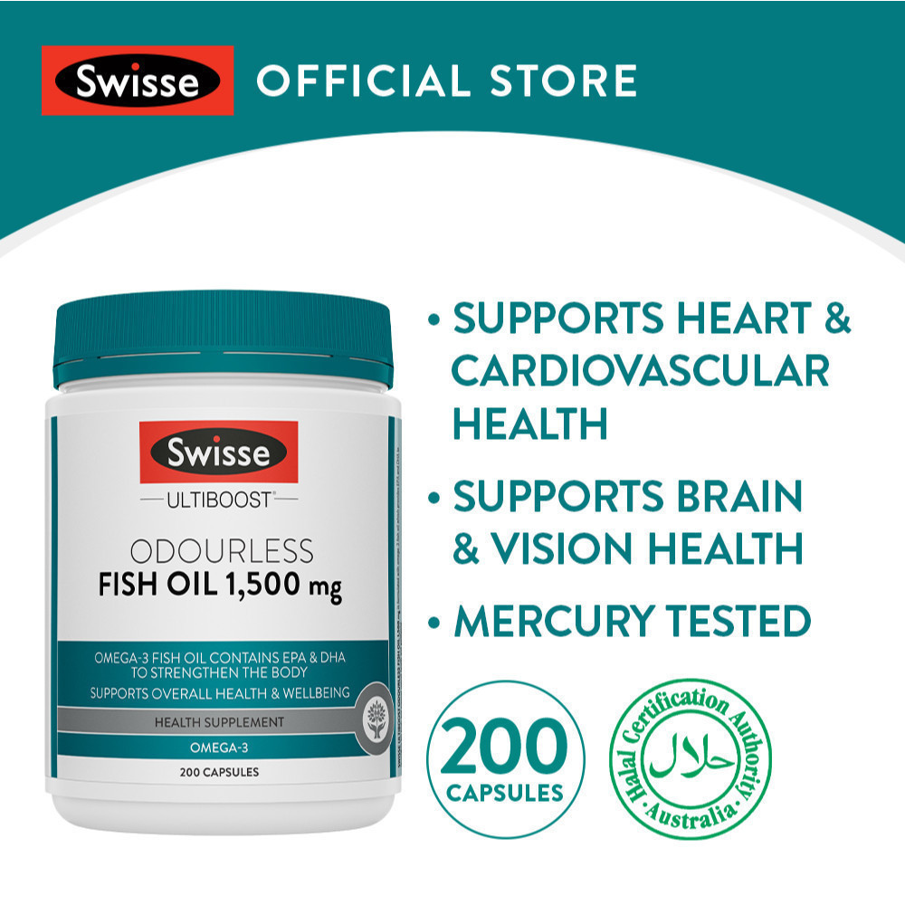 EXP 27 AUG 2026] Swisse Ultiboost Odourless Fish Oil (1500mg x 200