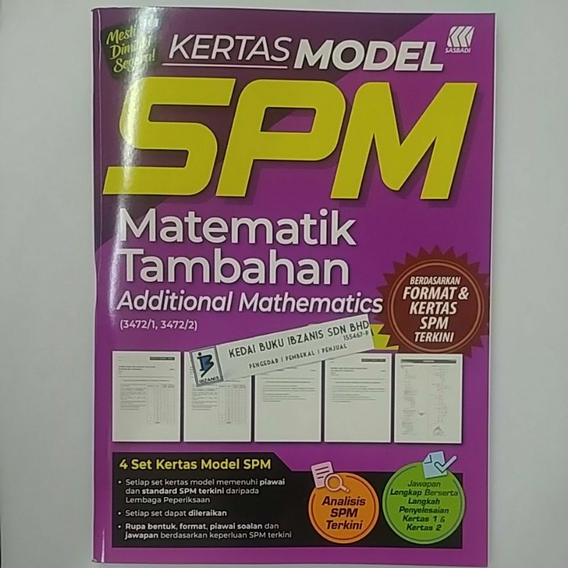 Kertas Model Spm MATEMATIK TAMBAHAN | Shopee Malaysia