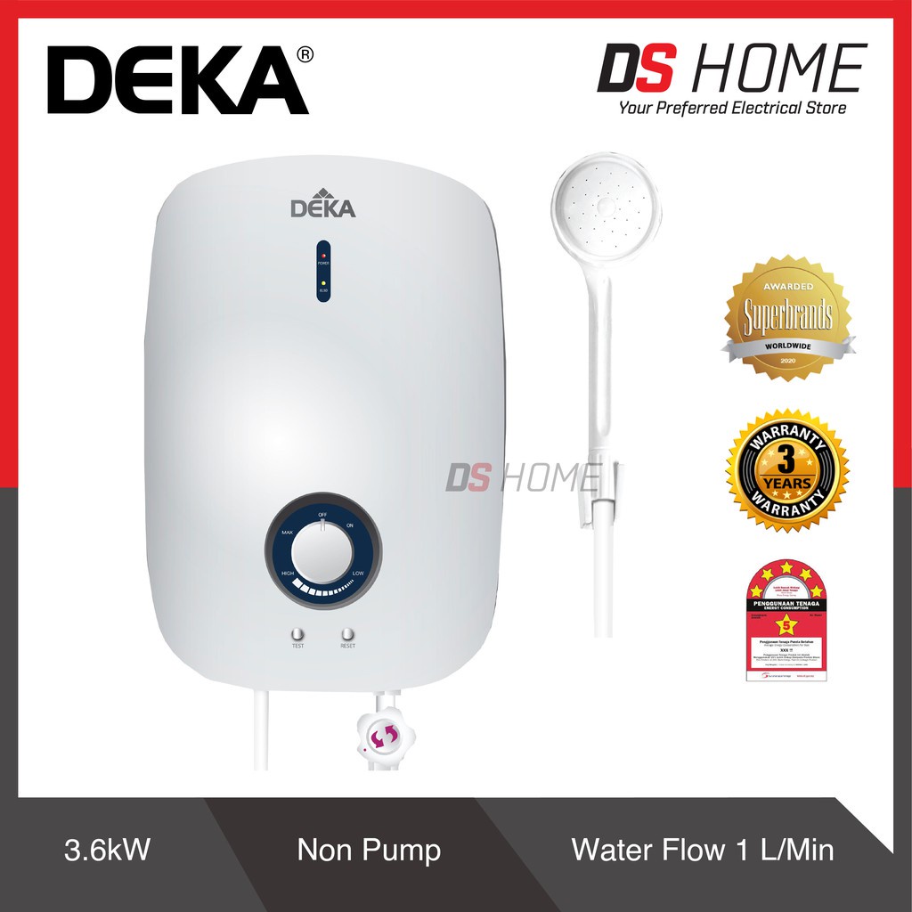DEKA D50 WHITE HOME SHOWER (BASIC) | Shopee Malaysia